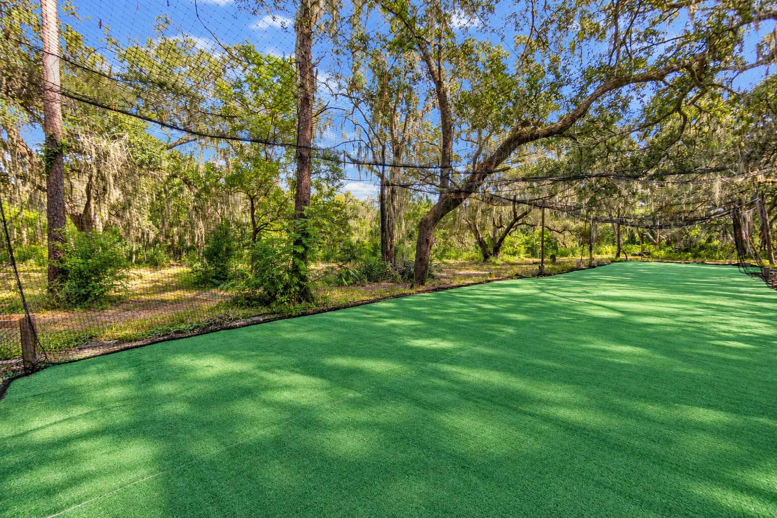 Batting cage at Rivulet Farm — view 1